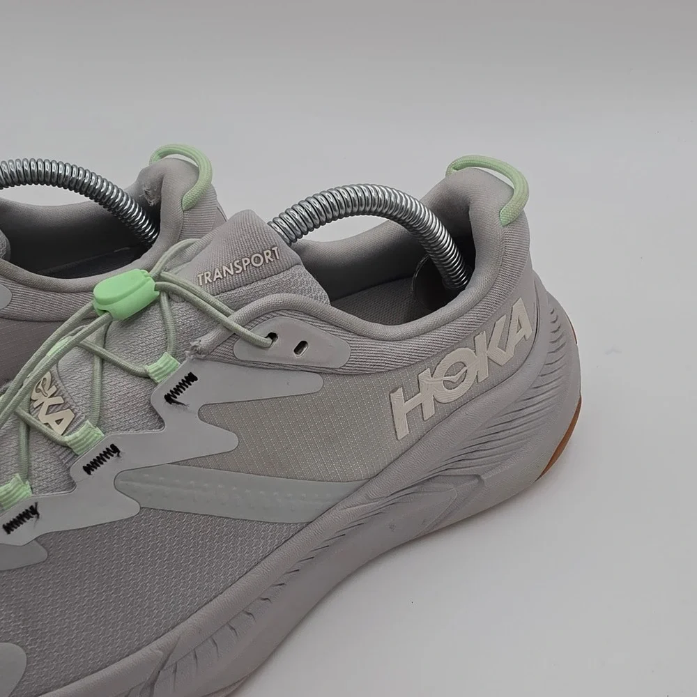 Hoka Transport Sneakers Womens 9 Gray Good Vibram Cordura Quick Lace Hiking